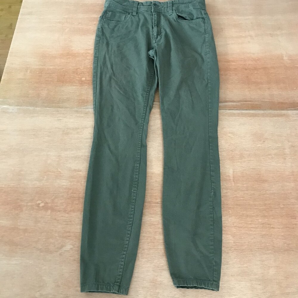 Toad & Co Earthworks 5 Pocket Skinny Chino Pant Women size 4 Green Mid Rise